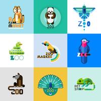 Conjunto de Logo de Zoo vector