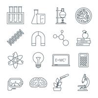 Science icons outlined icons set vector