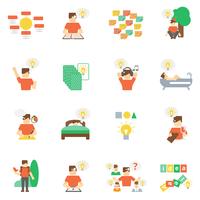 Ideas Icons Flat Set vector