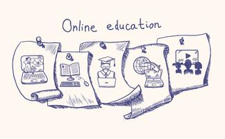 Online education sticker set vector