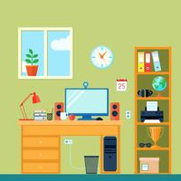 Workspace In Room vector