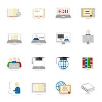 Icono de educación en línea plana vector