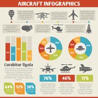 Aircraft icons infographic vector