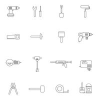 Icono de herramientas de reparación de casa plana vector