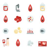 Iconos de donantes de sangre plana vector