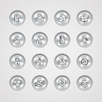 Contact Us Service Icons Set vector