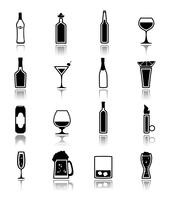 Alcohol icons black vector