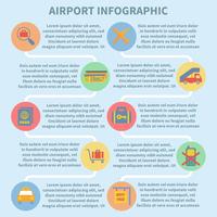 Conjunto infográfico aeropuerto vector