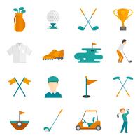Golf icons set vector