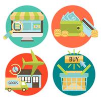 Online Shopping Business Icons Set vector