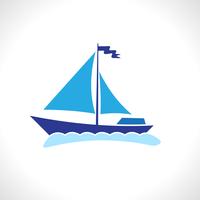 Sail ship isolated vector