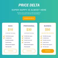 Beautiful Pricing Table vector