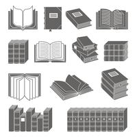 Book icons set vector