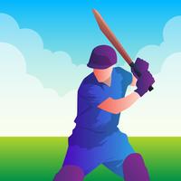 Batsman Playing Cricket Championship Illustration vector