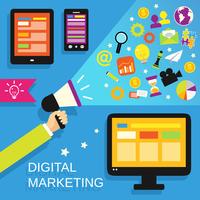 Digital marketing set vector