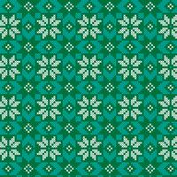embroidered nordic green and turquoise pattern