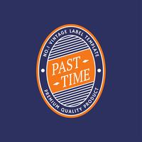  Retro Label Oval Template vector