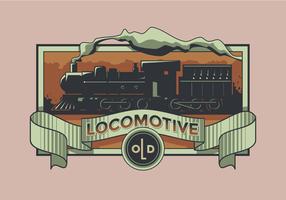 Old Locomotive Retro Label Vector