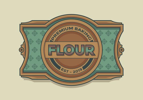 Premium Baking Flour Retro Label Vector