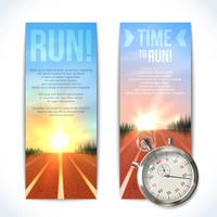 Stopwatch banners vertical vector