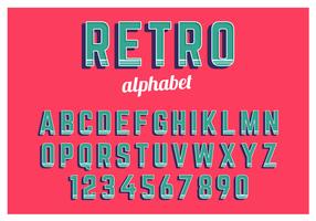 Conjunto de alfabeto retro vector