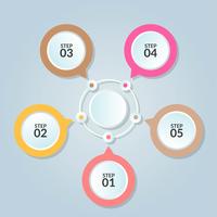 Infographic template of circle connection for use in workflow diagram poster vector