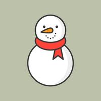 snowman, filled outline icon for Christmas theme vector