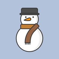 snowman, filled outline icon for Christmas theme vector