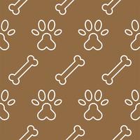 dog seamless pattern theme, bone, paw foot print vector