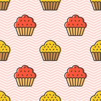 Colorful cute Cupcake seamless pattern for wrapping paper gift vector