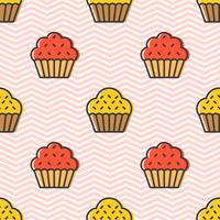 Colorful cute Cupcake seamless pattern for wrapping paper gift vector