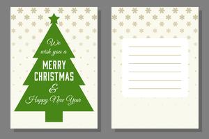 Christmas greeting or invitation card template, flat design vector