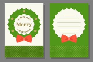 Christmas greeting or invitation card template, flat design vector
