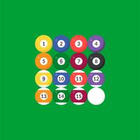 Sequence Billiard ball icon with number, flat design vector