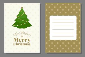 Christmas greeting or invitation card template, flat design vector