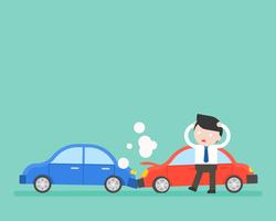 businessman and car accident, business situation ready to use vector