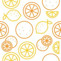 Contorno de patrones sin fisuras de naranja y limón para usar como papel tapiz vector