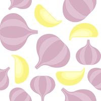 Garlic seamless pattern, vegetable theme for use as wallpaper or background vector