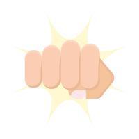 Human fist punch icon, vector