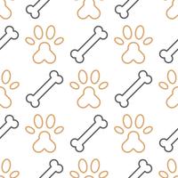 dog seamless pattern theme, bone, paw foot print for use as wallpaper or background vector