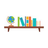 hanging book shelf, flat design vector