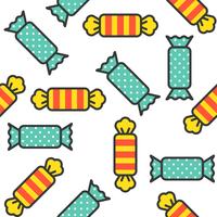 Sweets candy filled outline seamless pattern  vector