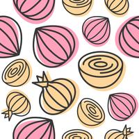 Onion Seamless pattern vegetable for use as wallpaper or background vector