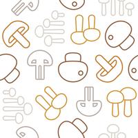 Seamless pattern Outline mushroom icon isolated on white background vector