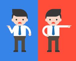 Businessman point left and Businessman point right, conflict concept vector