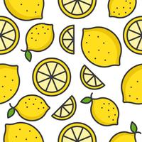Lemon and lemon slice Tropical Fruit seamless pattern vector