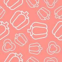 vegetable seamless pattern, bell pepper outline for wallpaper and background vector