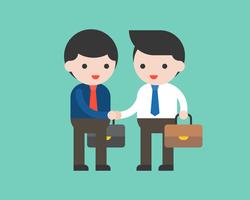 Two business man shake hand, flat design business meeting concept vector