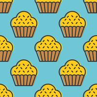 Colorful cute Cupcake seamless pattern for wrapping paper gift vector