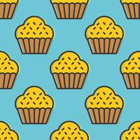 Colorful cute Cupcake seamless pattern for wrapping paper gift vector